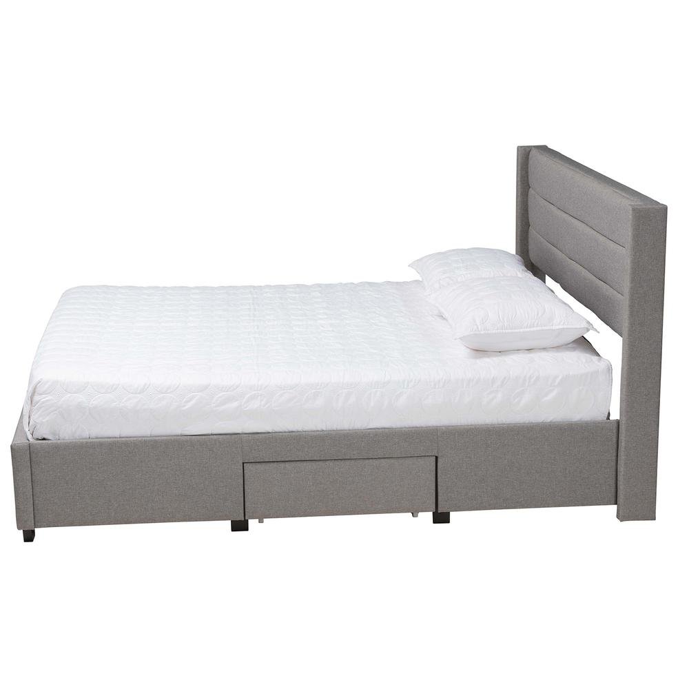 Dark Brown Finished Wood Queen Size 3-Drawer Storage Platform Bed