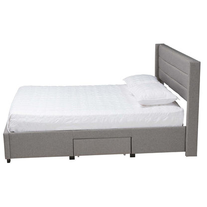 Dark Brown Finished Wood Queen Size 3-Drawer Storage Platform Bed