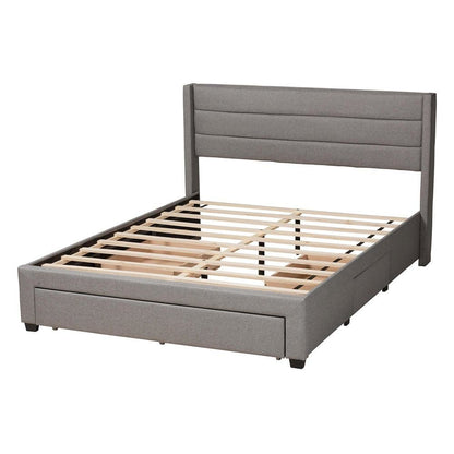 Dark Brown Finished Wood Queen Size 3-Drawer Storage Platform Bed