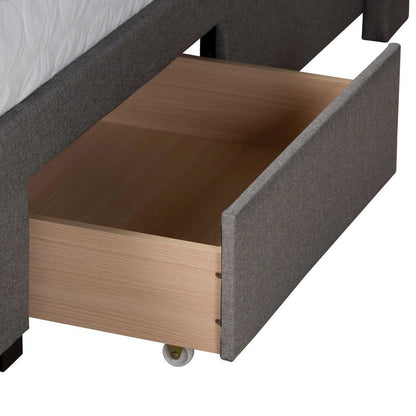 Dark Brown Finished Wood Queen Size 3-Drawer Storage Platform Bed