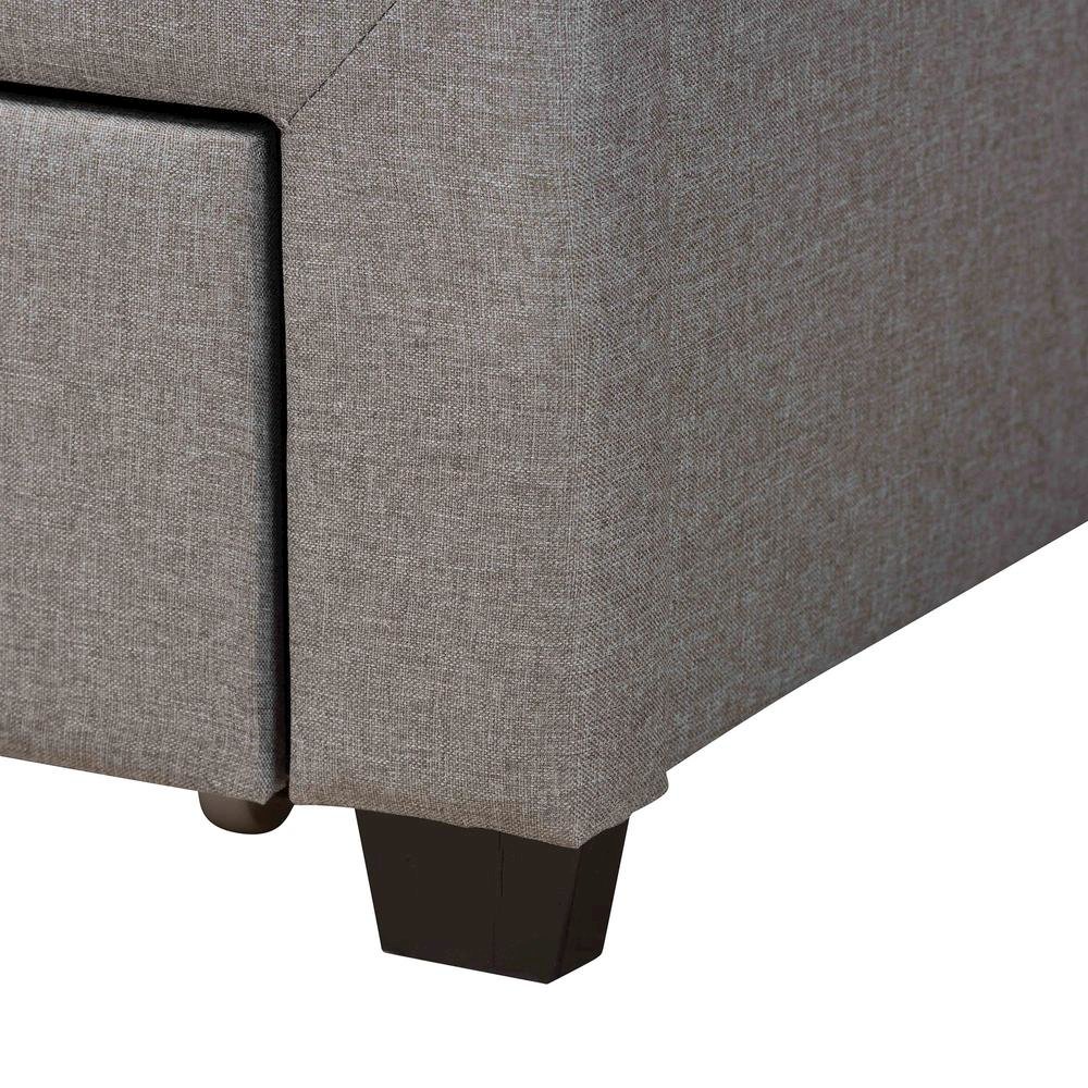 Dark Brown Finished Wood Queen Size 3-Drawer Storage Platform Bed