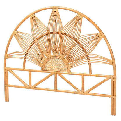 Jasmine Modern Bohemian Natural Rattan Queen Size Standalone Headboard