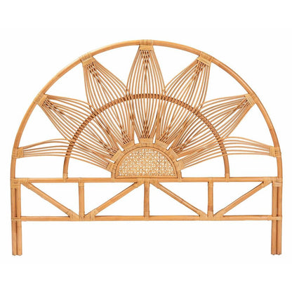Jasmine Modern Bohemian Natural Rattan Queen Size Standalone Headboard