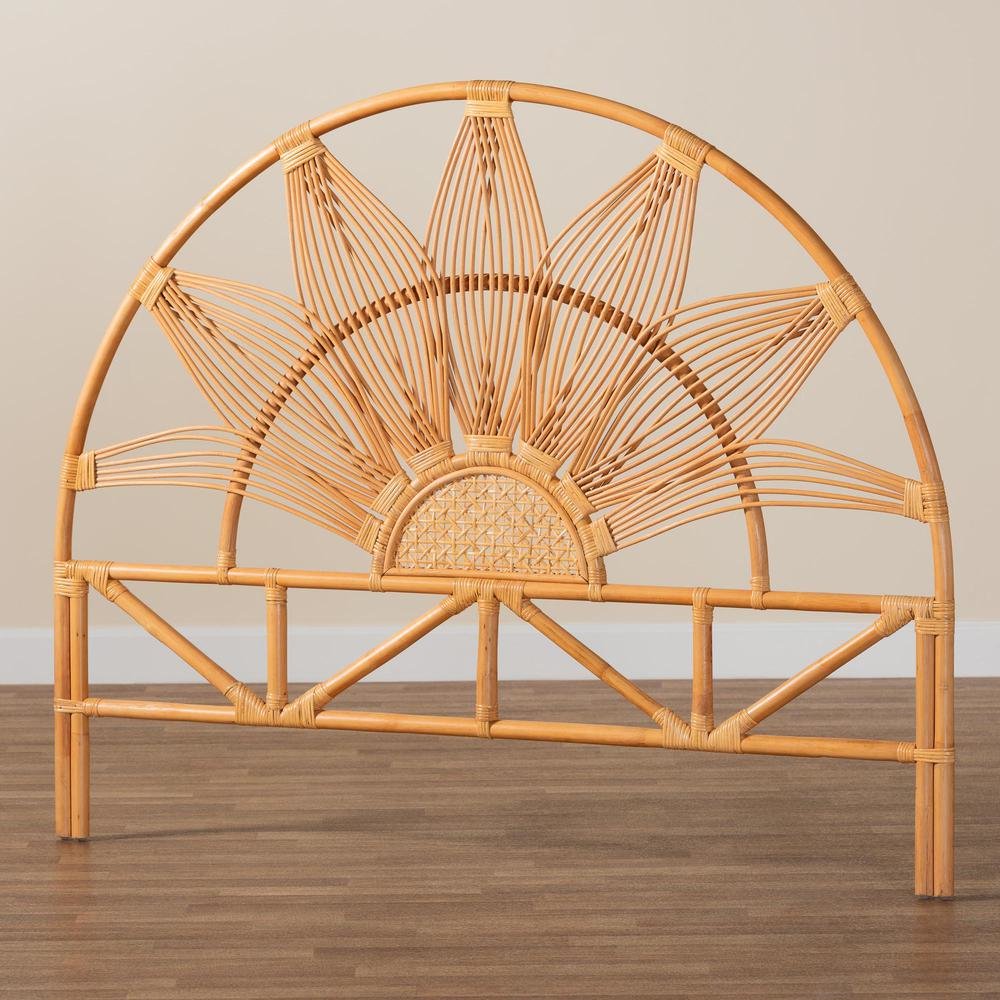 Jasmine Modern Bohemian Natural Rattan Queen Size Standalone Headboard