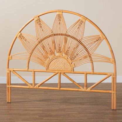 Jasmine Modern Bohemian Natural Rattan Queen Size Standalone Headboard