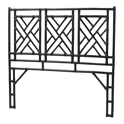 Karavo Bohemian Black Natural Rattan King Size Standalone Headboard