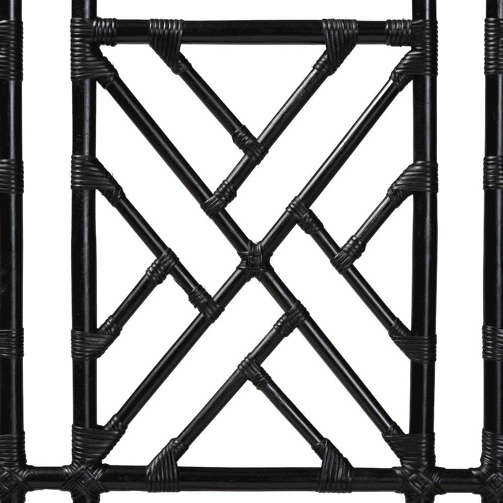 Karavo Bohemian Black Natural Rattan King Size Standalone Headboard