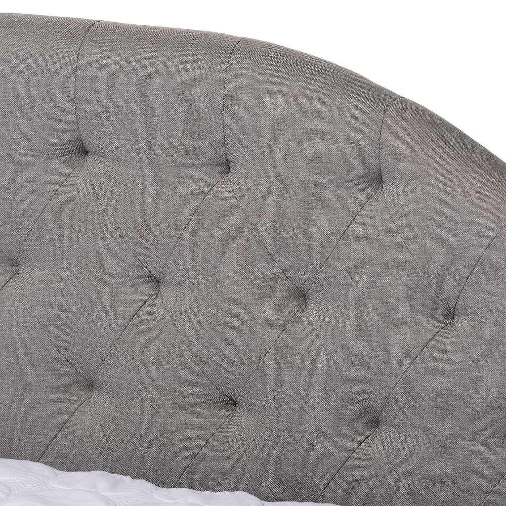 Grey Fabric Upholstered Queen Size Daybed with Trundle