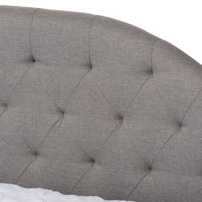 Grey Fabric Upholstered Queen Size Daybed with Trundle