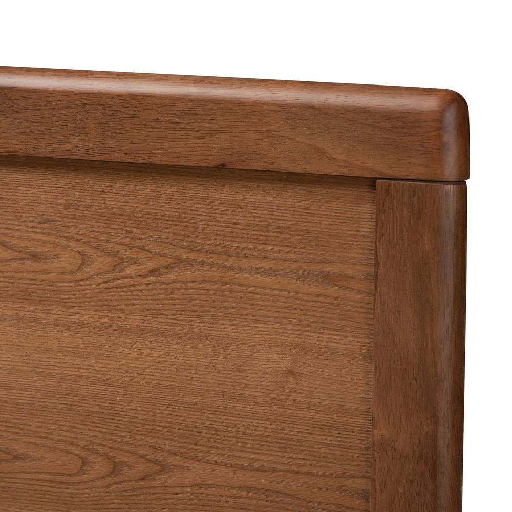Zenon Mid-Century Modern Walnut Brown Finished Wood Queen Size Platform Bed