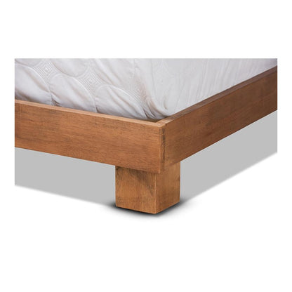 Haines Modern and Contemporary Walnut Brown Finished Wood King Size Platform Bed