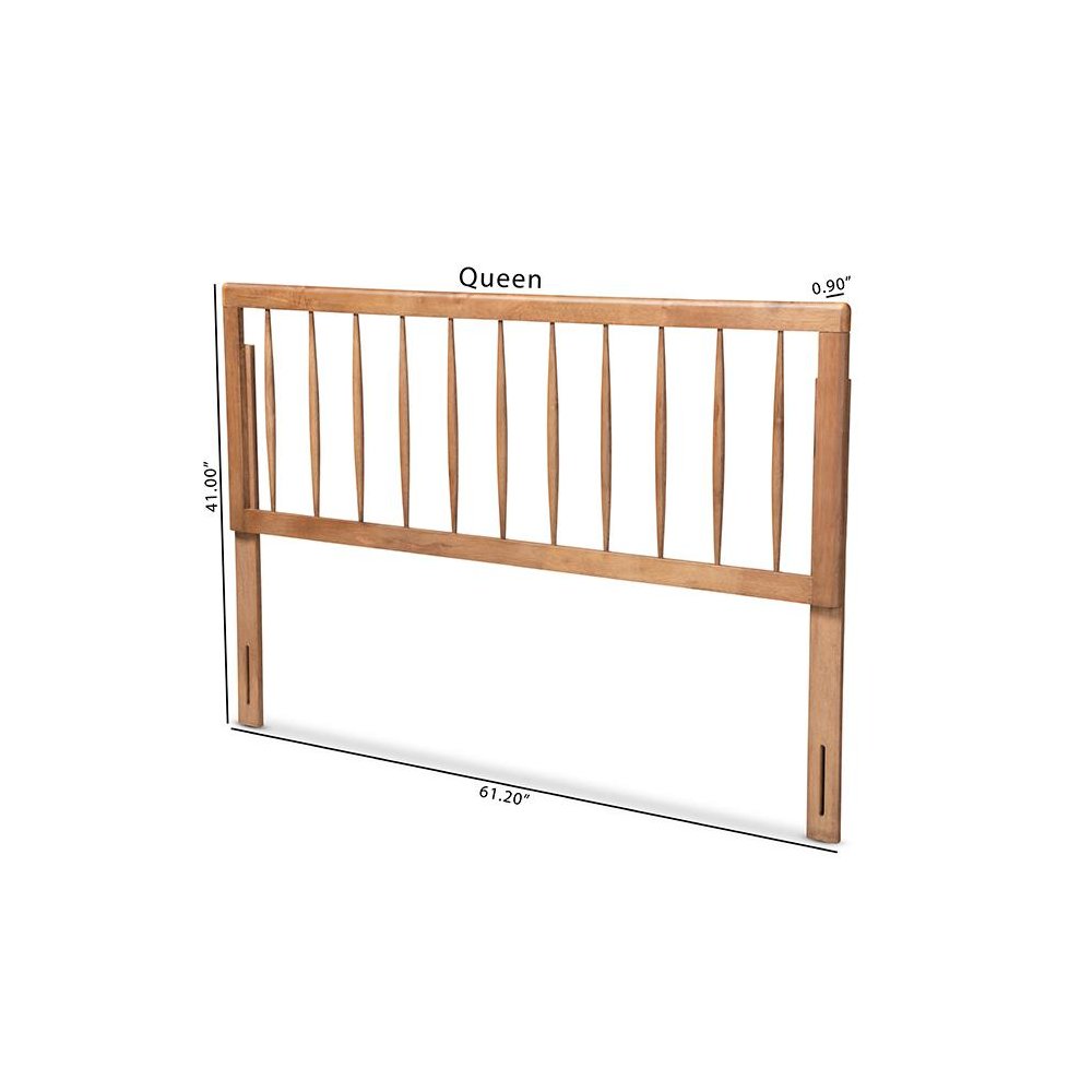 Valin Modern and Contemporary Ash Walnut Finished Wood King Size Headboard