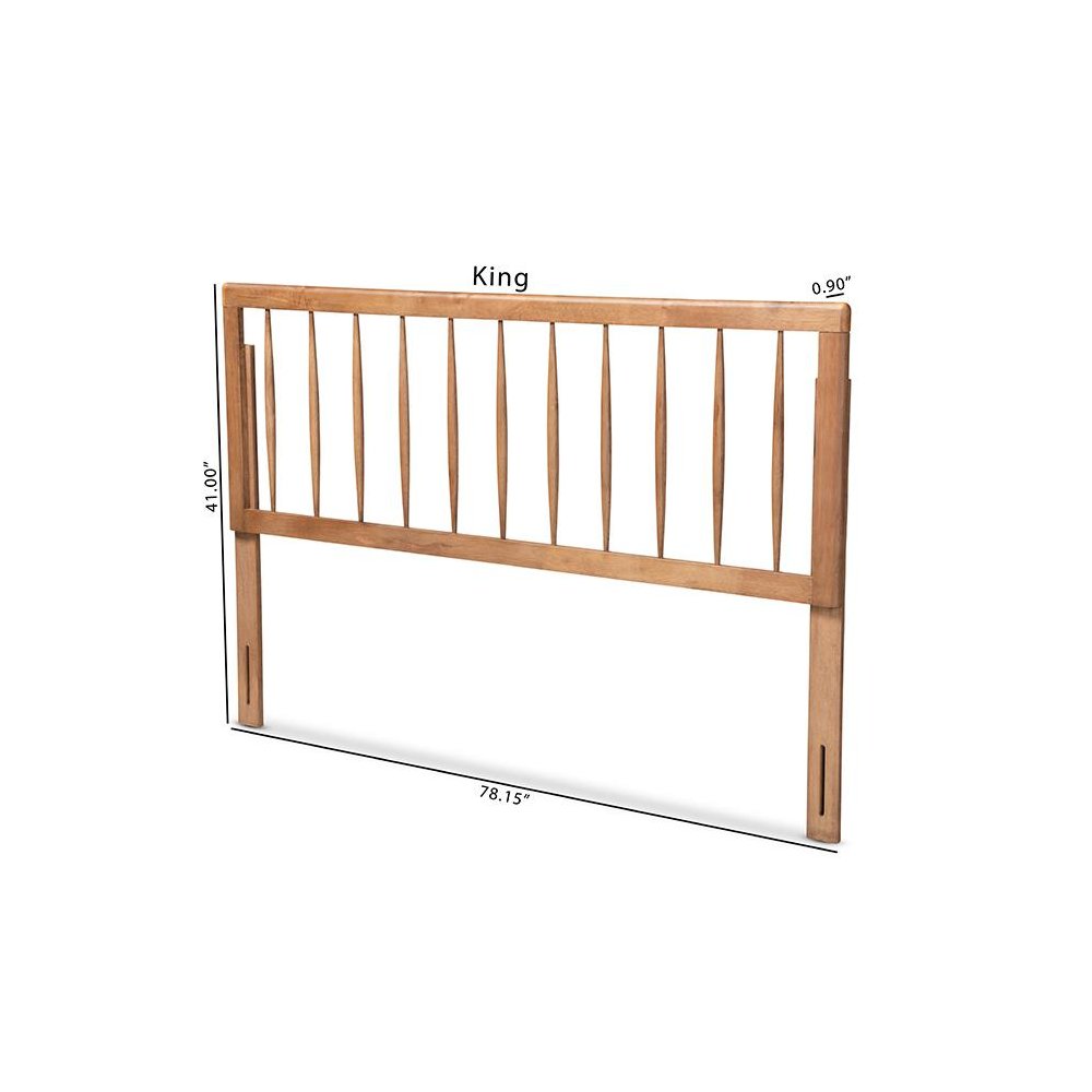Valin Modern and Contemporary Ash Walnut Finished Wood King Size Headboard