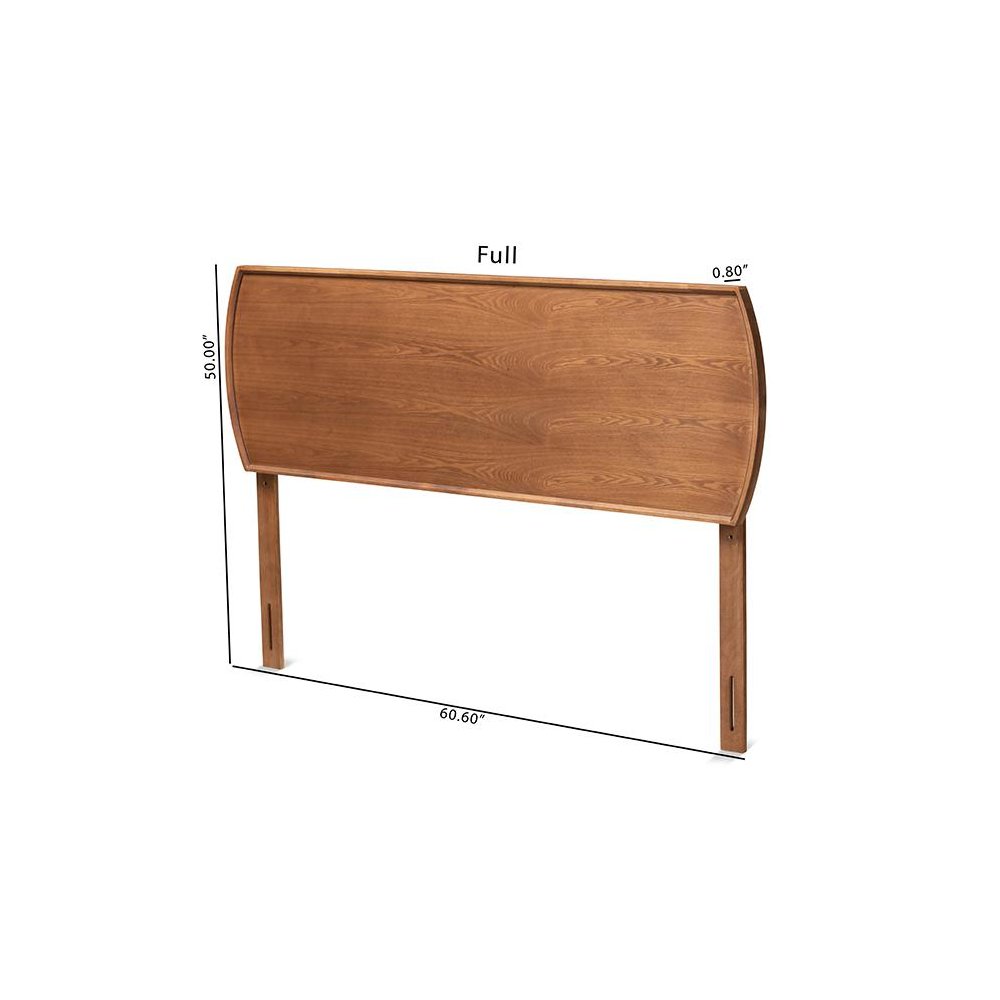 Laurien Mid-Century Modern Ash Walnut Finished Wood King Size Headboard