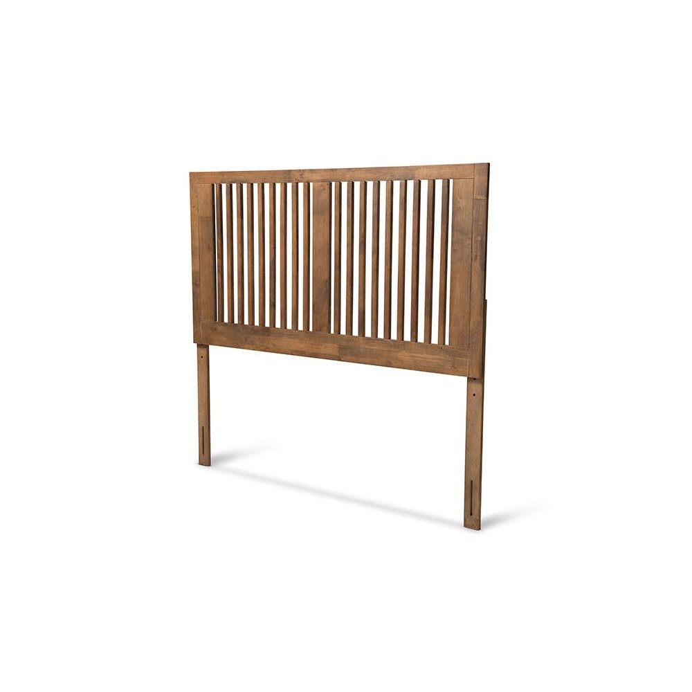 Transitional Ash Walnut Finished Wood King Size Headboard