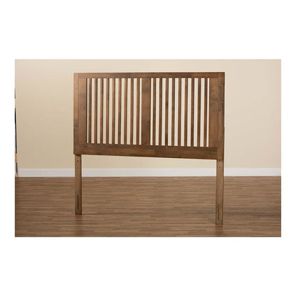 Transitional Ash Walnut Finished Wood King Size Headboard