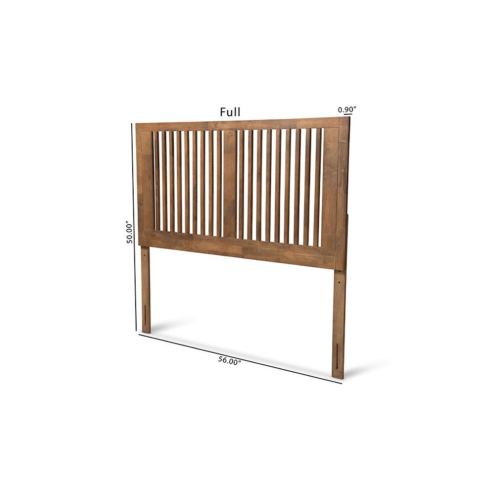 Transitional Ash Walnut Finished Wood King Size Headboard