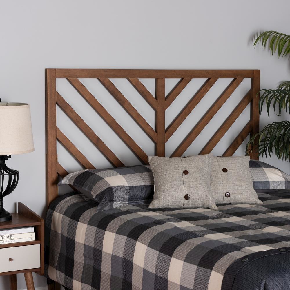 Belisma Modern and Contemporary Ash Walnut Finished Wood King Size Headboard