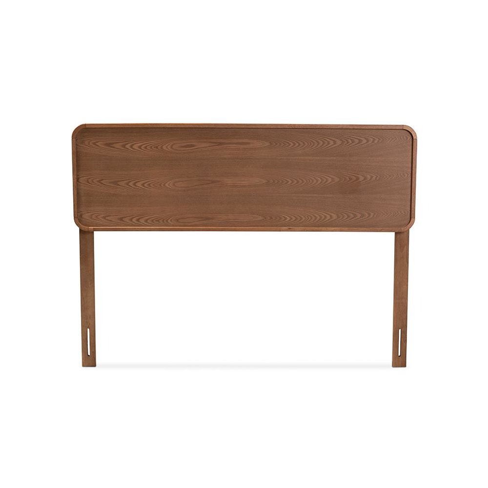 Mailene Mid-Century Modern Walnut Brown Finished Wood King Size Headboard