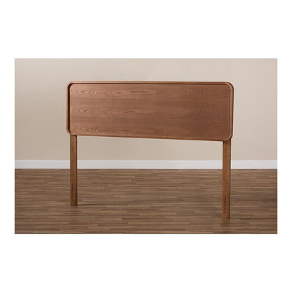 Mailene Mid-Century Modern Walnut Brown Finished Wood King Size Headboard