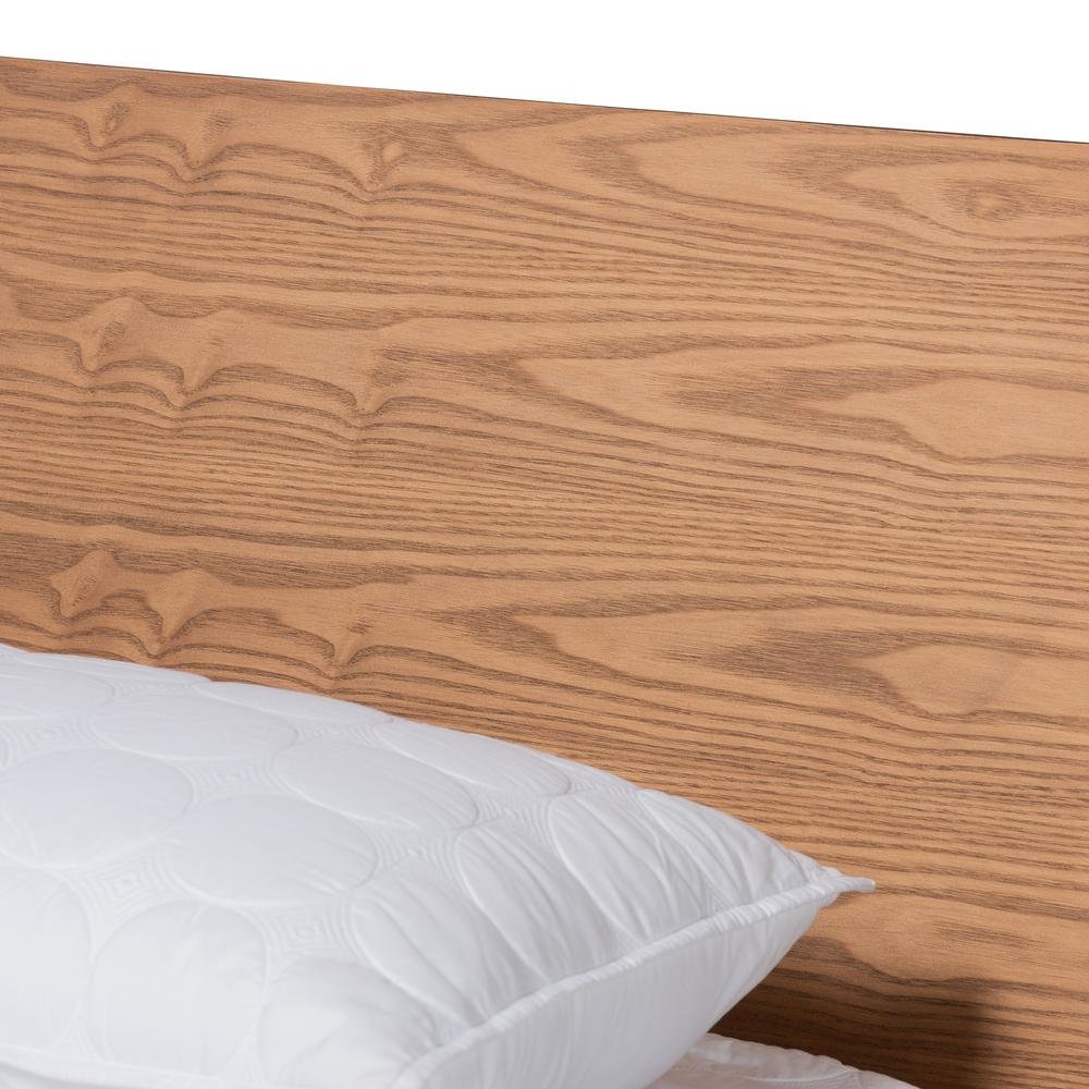 Haines Modern and Contemporary Walnut Brown Finished Wood King Size Platform Bed