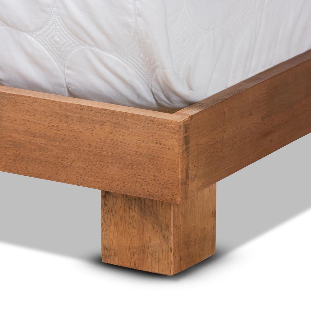 Haines Modern and Contemporary Walnut Brown Finished Wood King Size Platform Bed