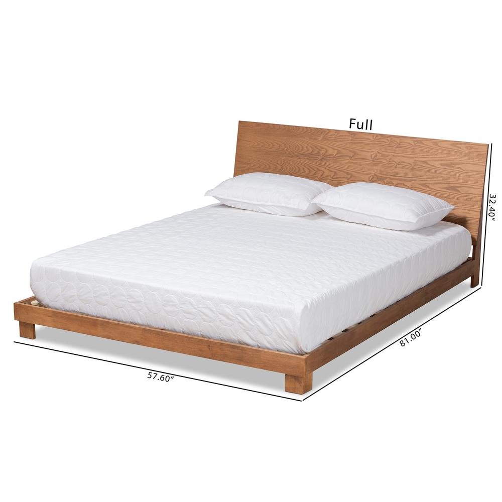 Haines Modern and Contemporary Walnut Brown Finished Wood King Size Platform Bed