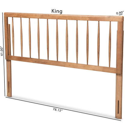 Valin Modern and Contemporary Ash Walnut Finished Wood King Size Headboard