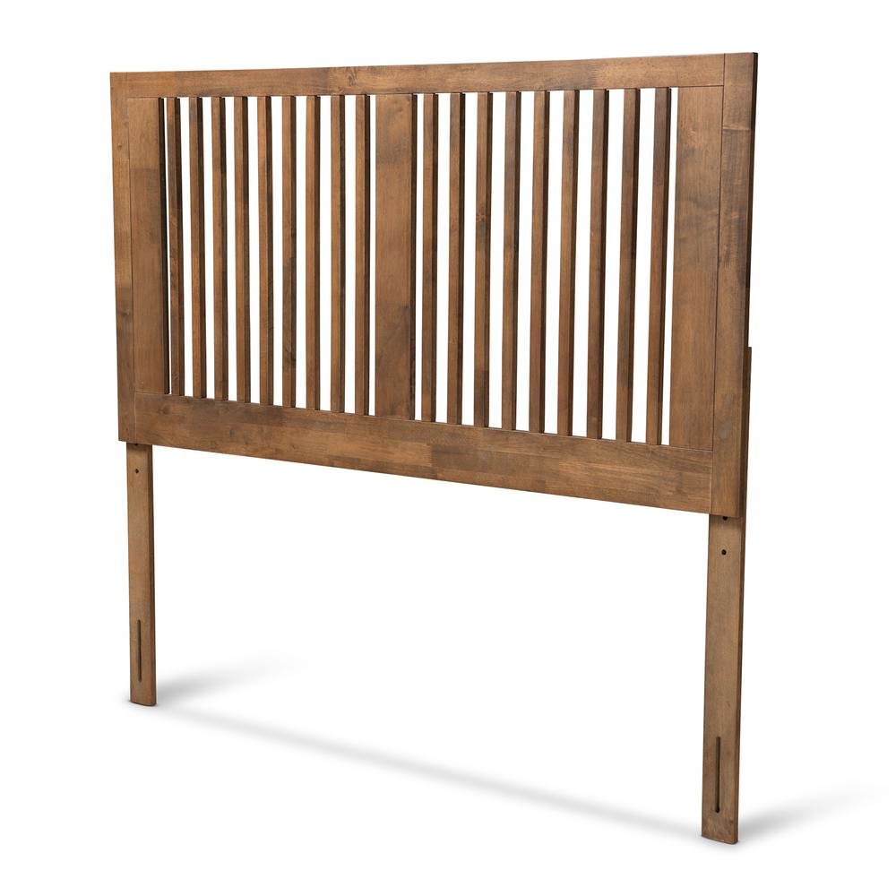 Transitional Ash Walnut Finished Wood King Size Headboard