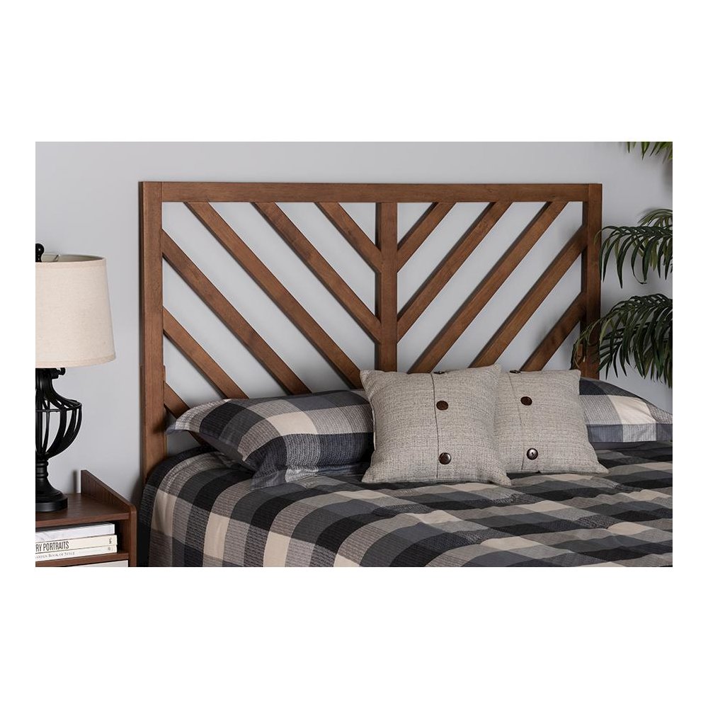 Belisma Modern and Contemporary Ash Walnut Finished Wood King Size Headboard
