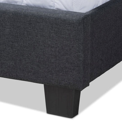 Ansa Modern and Contemporary Dark Grey Fabric Upholstered King Size Bed