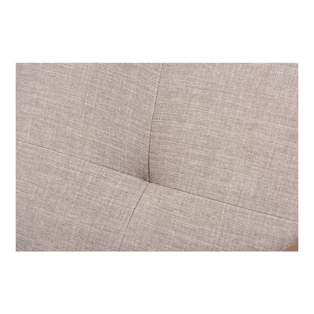 Walnut Wood Light Grey Fabric Tufted Lounge Chair And Ottoman Set