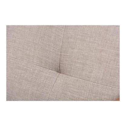 Walnut Wood Light Grey Fabric Tufted Lounge Chair And Ottoman Set