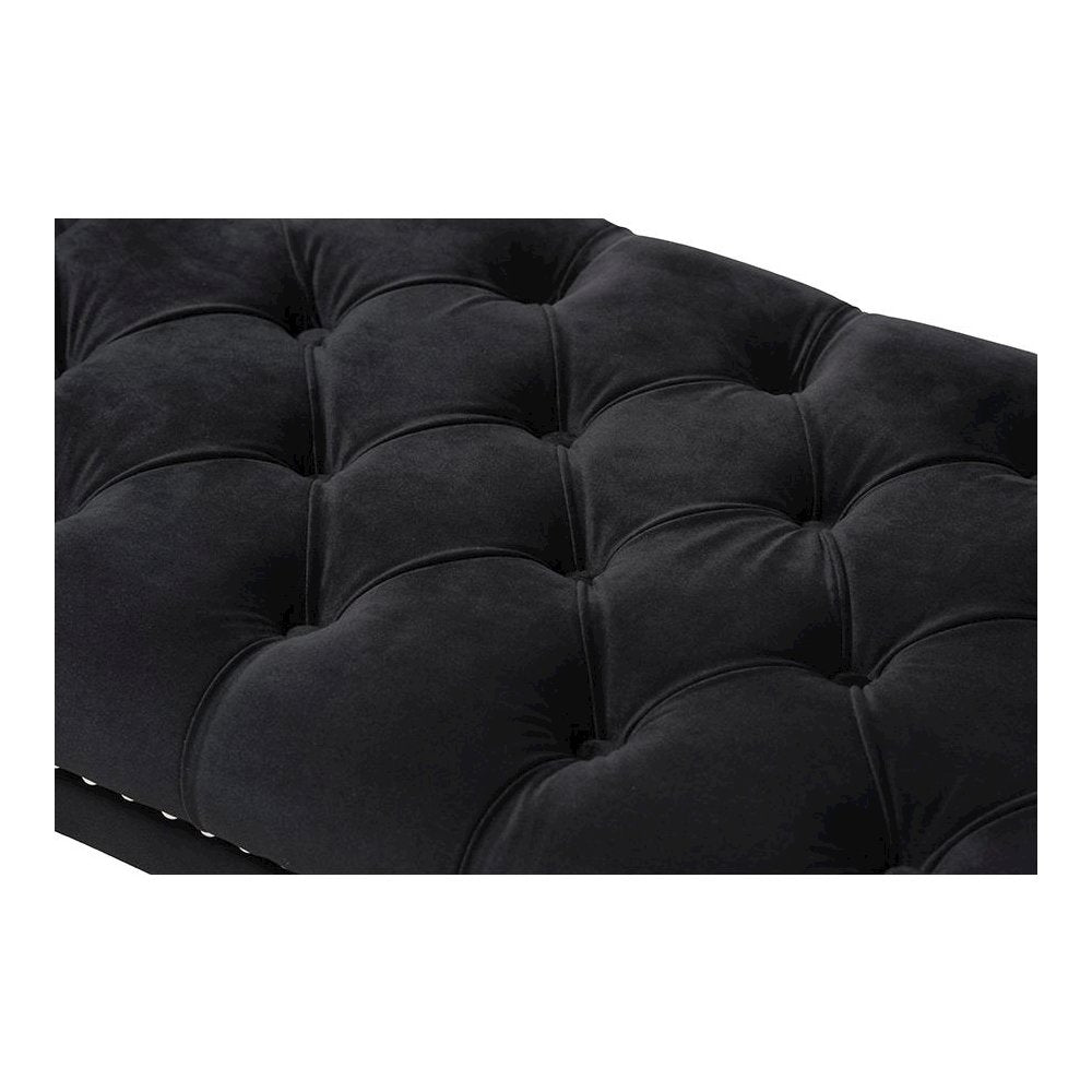 Baxton Studio Chandelle Luxe and Contemporary Black Velvet Upholstered Bench