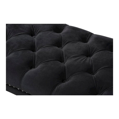 Baxton Studio Chandelle Luxe and Contemporary Black Velvet Upholstered Bench