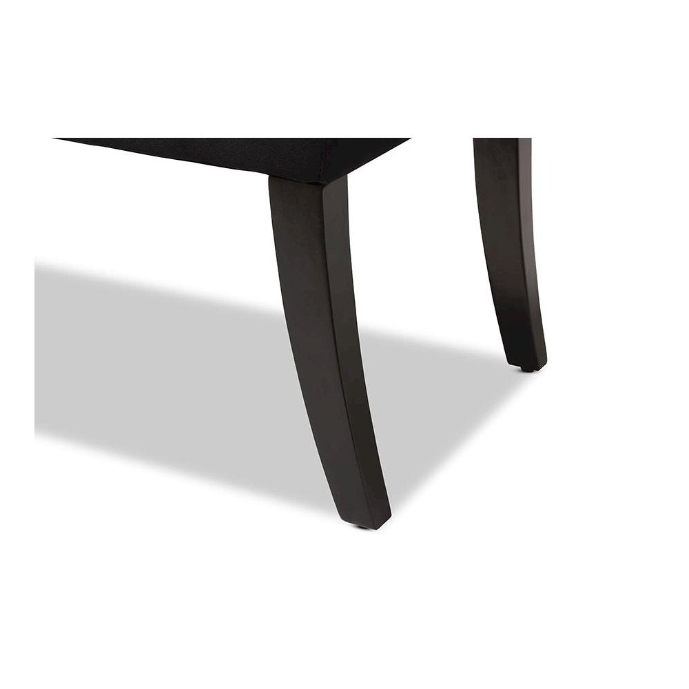 Baxton Studio Chandelle Luxe and Contemporary Black Velvet Upholstered Bench