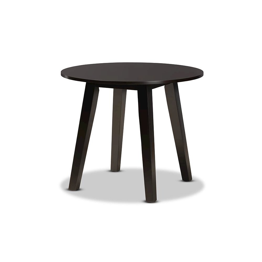 Sand Fabric Upholstered and Dark Brown Finished Wood 5-Piece Dining Set