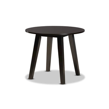Sand Fabric Upholstered and Dark Brown Finished Wood 5-Piece Dining Set