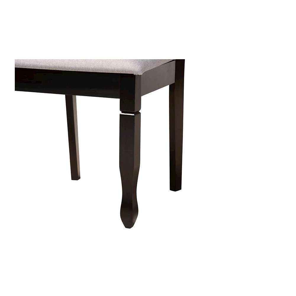 Darina Modern Grey Fabric and Dark Brown Finished Wood 5-Piece Dining Set