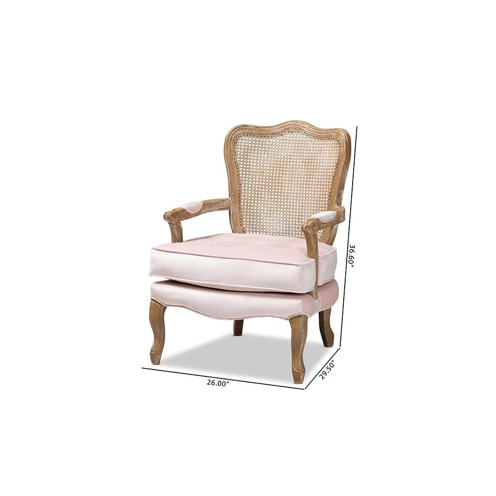 White-Washed Oak Wood Armchair