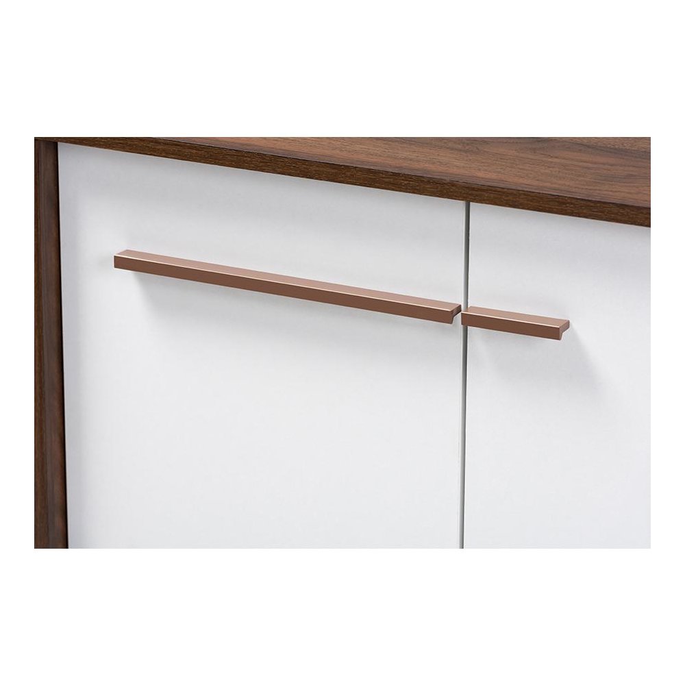 Two-Tone White and Walnut Finished 5-Shelf Wood Entryway Shoe Cabinet