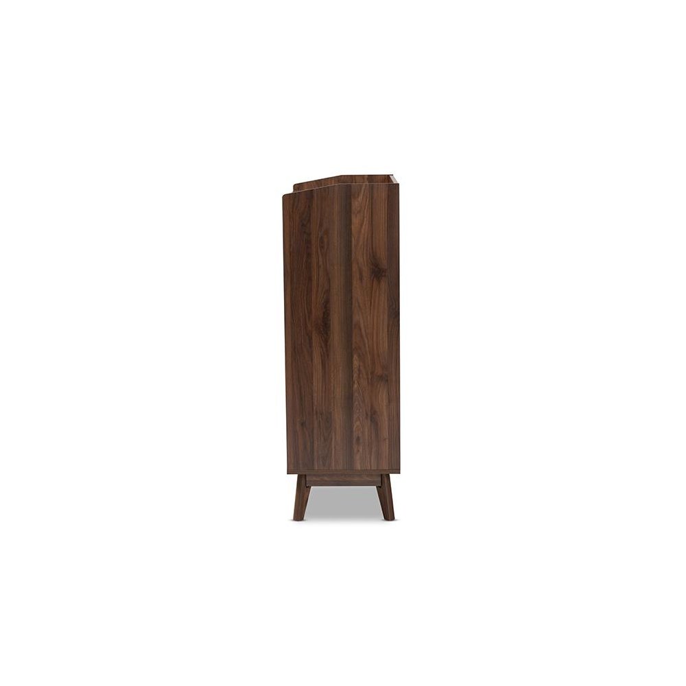 Lena Mid-Century Modern Walnut Brown Finished 5-Drawer Wood Chest