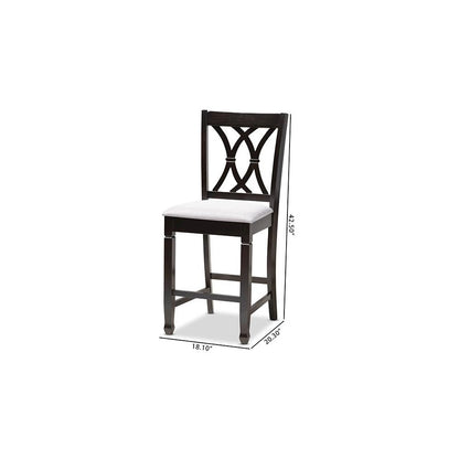Espresso Brown Finished Wood Counter Height Pub Chair Set of 2