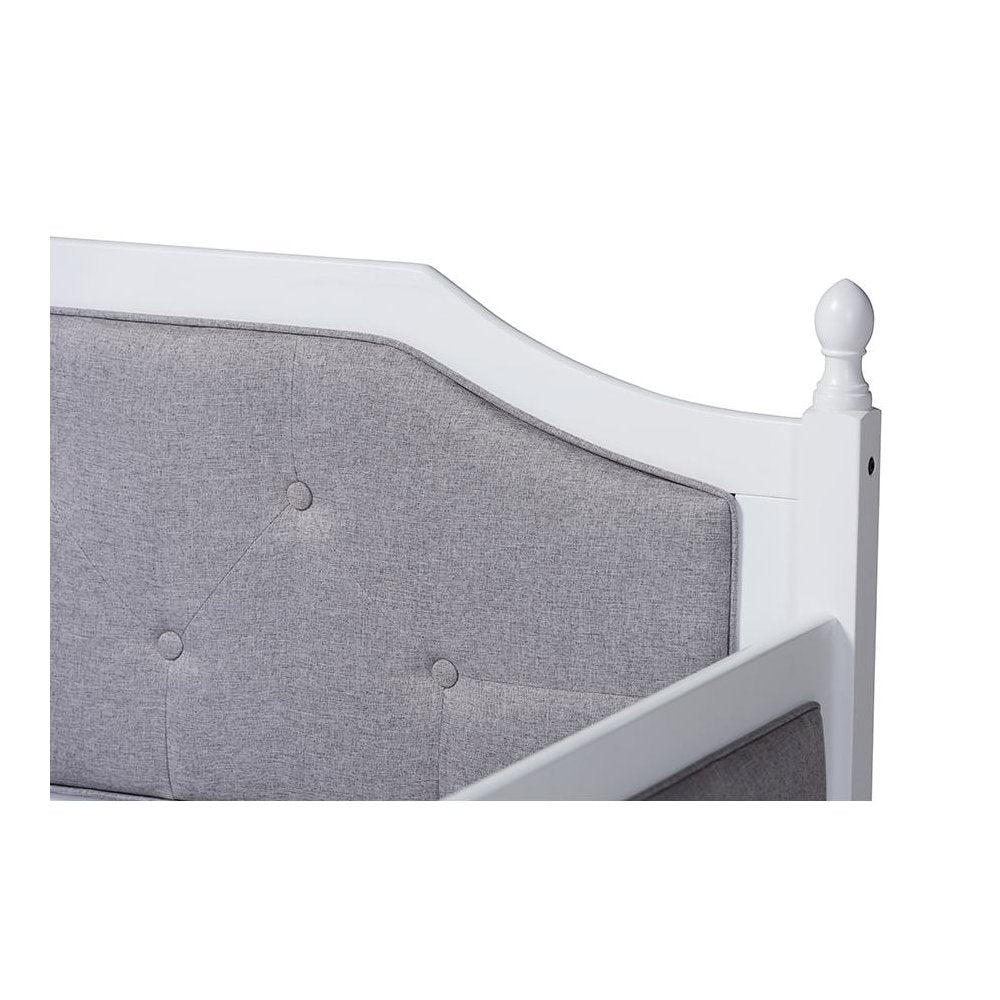 White Finished Wood Twin Size Daybed with Trundle