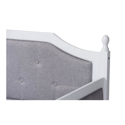 White Finished Wood Twin Size Daybed with Trundle