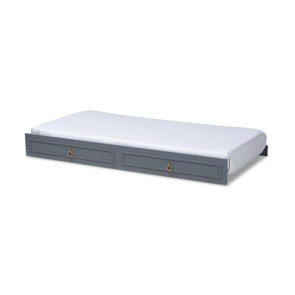 Mariana Classic and Traditional Grey Finished Wood Twin Size Trundle