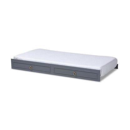 Mariana Classic and Traditional Grey Finished Wood Twin Size Trundle