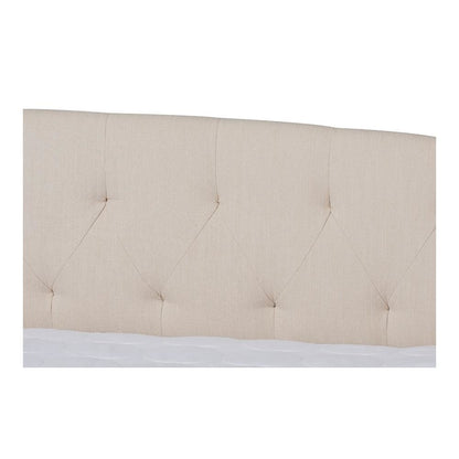 Beige Fabric Upholstered Full Size Daybed with Roll-Out Trundle Bed