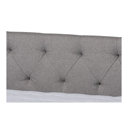 Light Grey Fabric Upholstered Full Size Daybed with Roll-Out Trundle Bed