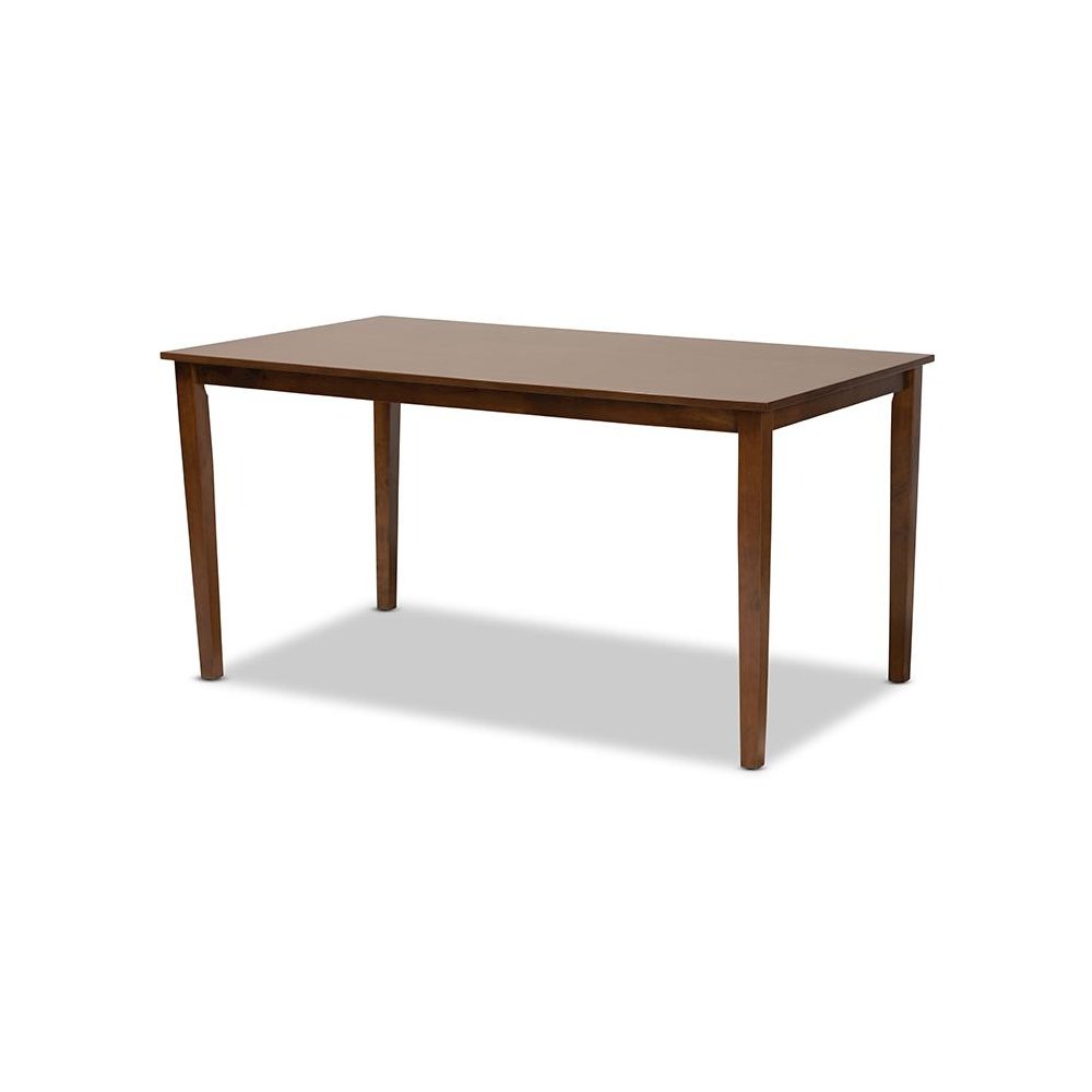 Grey Fabric Upholstered and Walnut Brown Finished Wood 6-Piece Dining Set